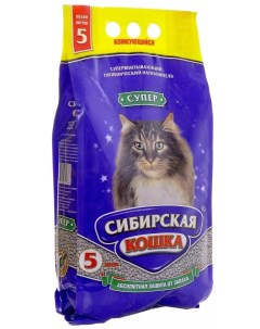 Впитывающий наполнитель Супер бентонитовый 2 шт по 5 л Сибирская кошка