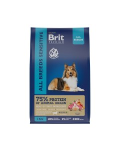 Сухой корм для собак Premium All Breeds для пищеварения ягнёнок индейка 1 кг Brit*