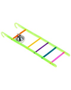 Игрушка для птиц Лестница с колокольчиком микс разноцветная 1 шт Brilliant