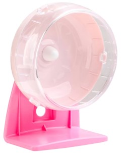 Игрушка для грызунов Колесо тихое на подставке розовое 14 см Carno