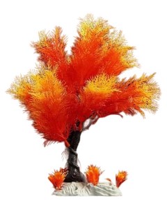 Искусственное растение аквариумное оранжевый 18х6 5х27 см 2 шт Пижон