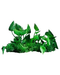 Искусственное растение аквариумное зеленый 10 см 3 шт Пижон