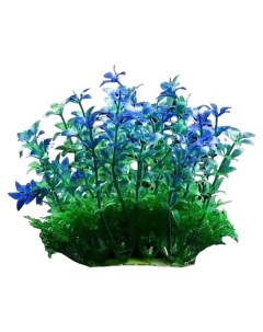 Искусственное растение аквариумное сине зеленый 15 см 3 шт Пижон