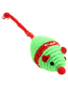 Мягкая игрушка Мышь новогодняя с бубенчиком 8 см красно зеленая Пижон