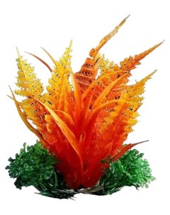 Искусственное растение аквариумное оранжевый 10 см 3 шт Пижон