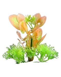 Искусственное растение аквариумное зелено розовый 10 см 3 шт Пижон