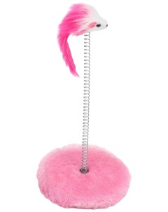 Игрушка для кошек дразнилка на пружине с мышью 10 5x23 см розовая Пижон