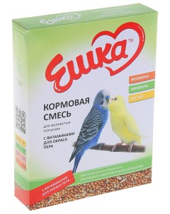 Сухой корм для волнистых попугаев с витаминами для окраса пера 500 г Ешка