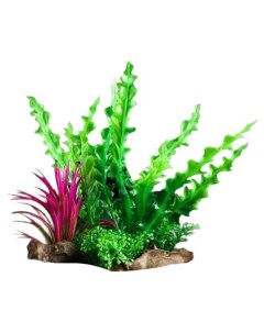 Искусственное растение аквариумное в виде коряги зеленый 18 см 2 шт Пижон