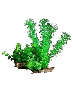 Искусственное растение в виде коряги зеленый 18 см 2 шт Пижон