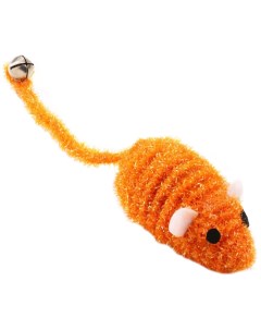 Мягкая игрушка Мышь с погремушкой 7 см оранжевая Пижон