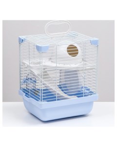 Переноска клетка для грызунов укомплектованная голубая 27х19х28 см Пижон