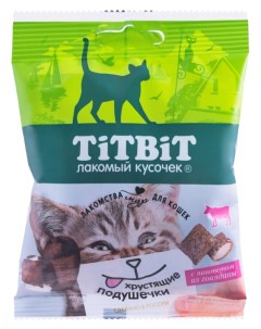 Лакомство для кошек Хрустящие подушечки с паштетом из говядины 30 г 5 шт Titbit