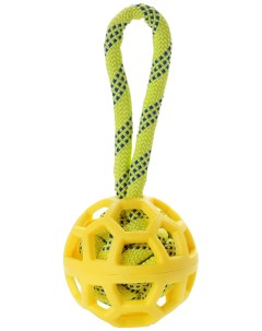Ажурный мяч на веревке 9x21 см желтый Kitty city