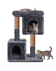 Игровой комплекс для кошек с когтеточкой большая лежанка черный 60 х 35 х 80 см Бриси
