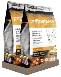 Сухой корм для собак Immuno Adult Maxi защита иммунитета 2шт по 3 кг Probalance