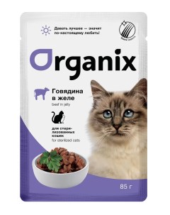 Влажный корм для кошек говядина 25шт по 85г Organix