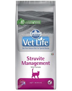 Сухой корм для кошек Vet Life STRUVITE Management при МКБ и цистите 2 кг Farmina