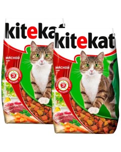Сухой корм для кошек МЯСНОЙ ПИР 2 шт по 0 35 кг Kitekat
