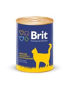 Консервы для кошек Prevention by Nutrition мясное ассорти с потрошками 340г Brit*