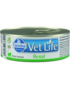Консервы для кошек Vet Life FELINE Renal при болезнях почек курица 12шт по 85г Farmina