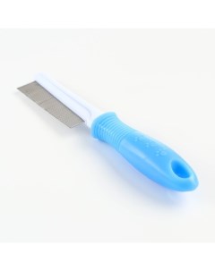 Расческа для животных Комфорт с частыми зубьями нескользящая ручка голубая 21х3 5 см Пижон