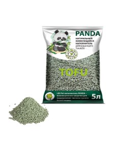 Впитывающий наполнитель для кошек Tofu соевый зеленый чай 2 045 кг 5 л Panda