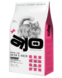 Сухой корм для кошек Cat Skin Hair низкозерновой здоровая кожа и шерсть 1 5 кг Ajo