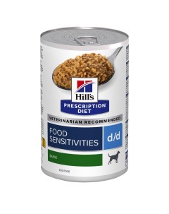 Консервы для собак PD d d диета при аллергии заболеваниях кожи с уткой 370 г Hill`s