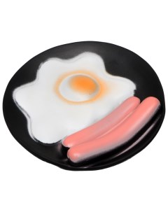 Игрушка для собак Завтрак на черной тарелке пищащая 13 5 см Пижон