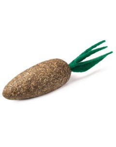 Жевательная игрушка для кошек Морковка мята текстиль зеленый коричневый 9 см Триол