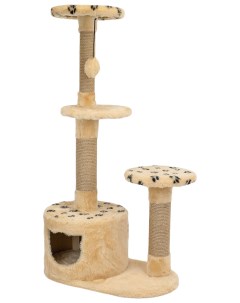 Домик когтеточка для кошек Пума круглый 3х уровневый 65х36х107 см бежевый Дарэлл