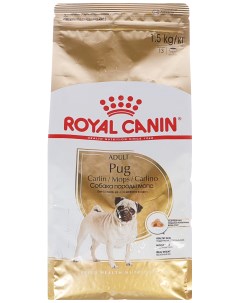 Сухой корм для собак Pug Adult для взрослых собак породы мопс 1 5 кг Royal canin