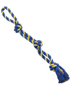 Игрушка для собак дразнилка канатная двойная желто синий до 50 см Пижон