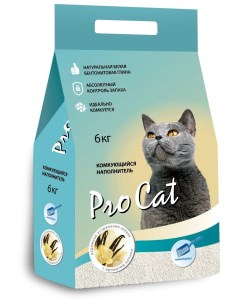 Комкующийся наполнитель PRO CAT Vanilla глиняный белый 6 кг Perfect fit