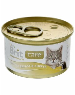 Консервы для кошек Care курица сыр 12шт по 80г Brit*