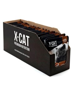 Влажный корм для кошек Premium Nutrition утка печень 24шт по 85г X-cat