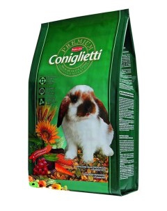 Сухой корм для декоративных и карликовых кроликов PREMIUM CONIGLIETTI 2шт по 2кг Padovan