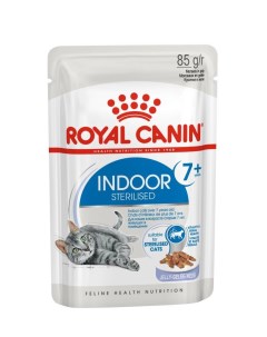 Влажный корм для кошек Indoor Sterilised для пожилых в желе 12шт по 85 г Royal canin