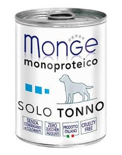 Консервы для собак Monoproteico Solo паштет из тунца 12 шт по 400 г Monge