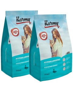 Сухой корм для кошек Hypoallergenic с уткой 2 шт по 1 5 кг Karmy