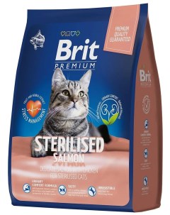 Сухой корм для кошек Premium Cat Sterilized лосось и курица 2 шт по 2 кг Brit*