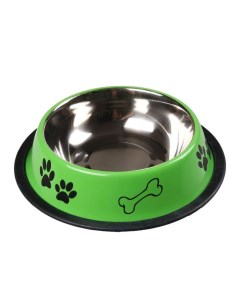 Одинарная миска для кошек нескользящая VM 2509 металл зеленый 0 47 л Zoodelo
