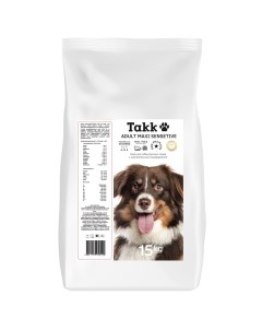 Сухой корм для собак телятина с рисом для крупных пород 15 кг Takk