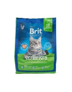 Корм сухой Premium для взрослых стерилизованных кошек с курицей 8 кг Brit*