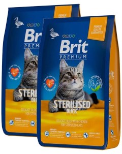 Сухой корм для кошек PREMIUM CAT STERILISED DUCK CHICKEN 2шт по 0 4кг Brit*