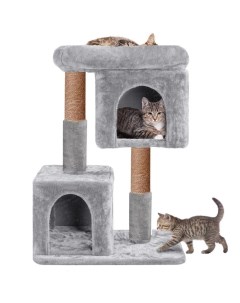 Игровой комплекс для кошек с когтеточкой большая лежанка серый 60 х 35 х 80 см Бриси