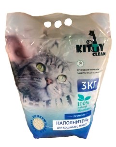 Комкующийся наполнитель бентонитовый 3 кг Kitty clean