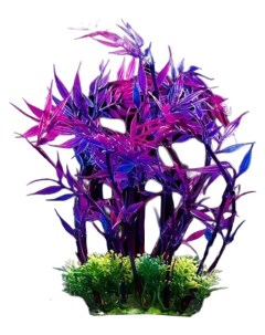 Искусственное растение аквариумное фиолетовый 22 см 2 шт Пижон