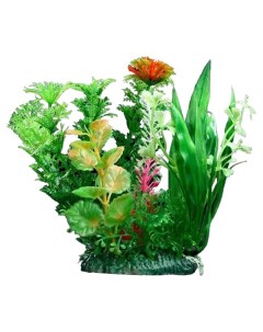 Искусственное растение аквариумное разноцветный 12 см 3 шт Пижон